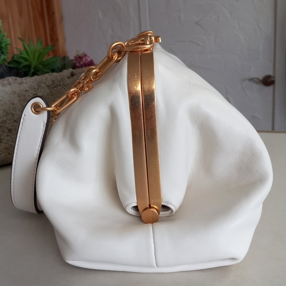 Tory Burch Cleo Shoulder Bag in New Ivory, Large size Frame bag. - Picture 14 of 16